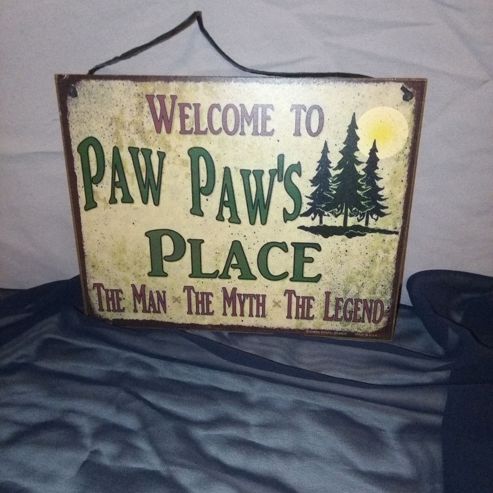 Rustic Welcome Sign with Trees
